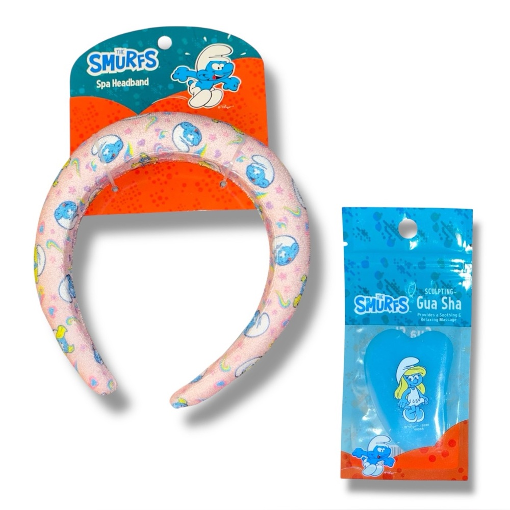 Limited Edition Smurfette “The Smurfs” Spa Headband & Gua Sha Tool Set